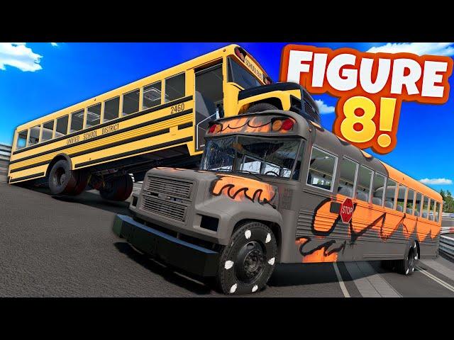 Figure 8 Derby CHAOS With the NEW School Bus! (BeamNG Drive Multiplayer)