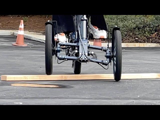 INCREDIBLE Reverse E Trike Independent Wheel Movement! Tilting Wheels on Adult Tricycle