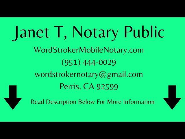 Notary Public Perris, CA 92599 Open Early & Late | I am the Notary Near You!