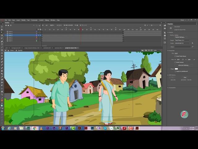 Adobe Animate cc & Flash Lesson 69 part-2 | How To Make animation horror Story |flash hindi tutorial