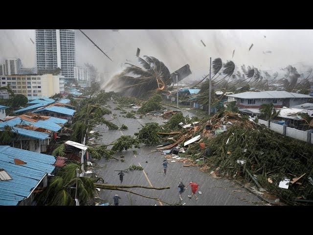 Now the Philippines is in ruins! Super Typhoon Pepito blows roofs off houses in Aurora