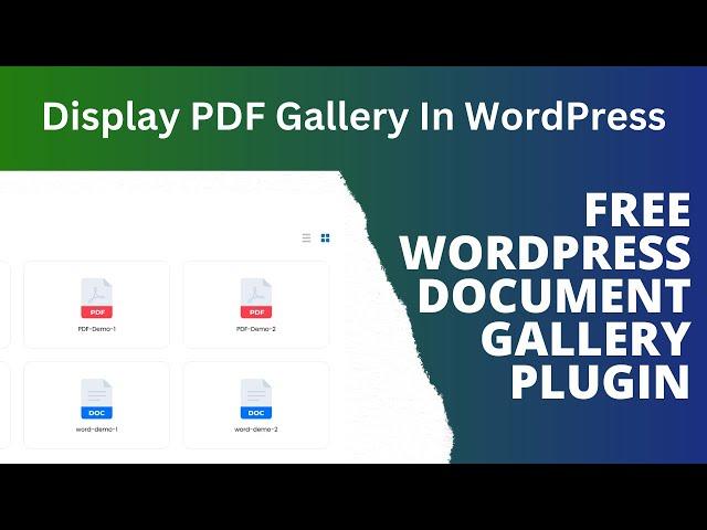 Free WordPress Document Gallery Plugin | Display PDF Gallery In WordPress