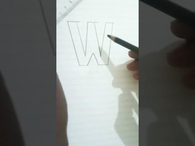 How to draw english"W" letter easy 3d Drawing     #short #ROHAN'S EASY DRAWINGS