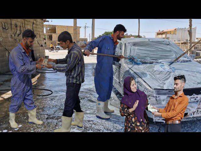Sajjad earns money to build a shelter for Amina.