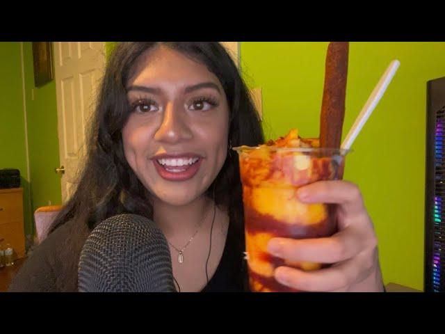 ASMR eating a mangonada ~soft + chewy