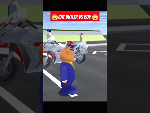 Cat butler vs Boy bike speed testing part 14 II #sakuraschoolsimulator #gaming #viralvideo #shorts