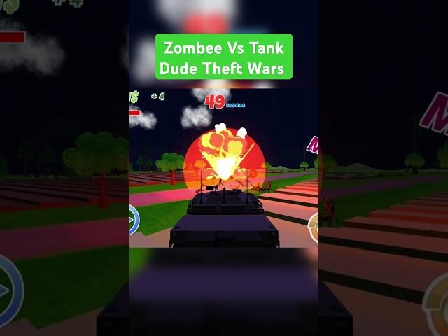 Zombee Vs Army Tank Dude Theft Wars #dudetheftwars #roblox #shorts