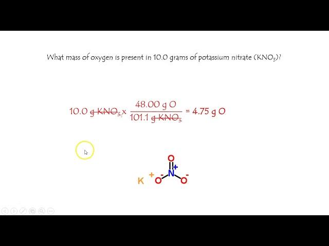 How many g of O are in 10 g KNO3?