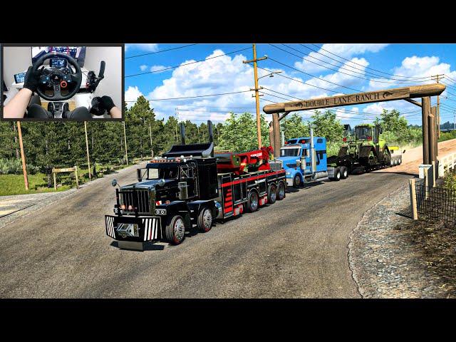 Towing Broken Truck Together with Heavy Load - American Truck Simulator - Logitech G29 Setup