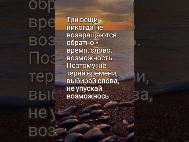 Три вещи никогда не возвращаются..