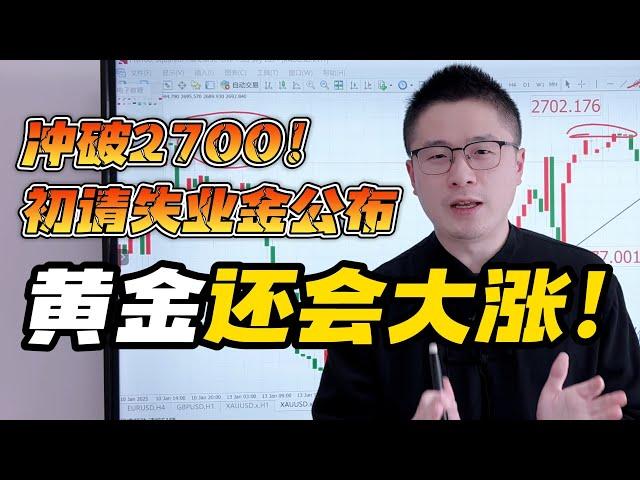 黄金暴涨冲破2700！初请失业金即将公布，黄金继续大涨！