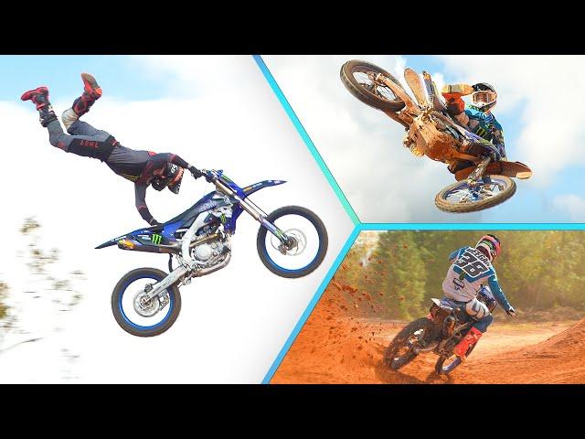 Father And Son Hit Dirtbike Ramps! X Games Best Whip???