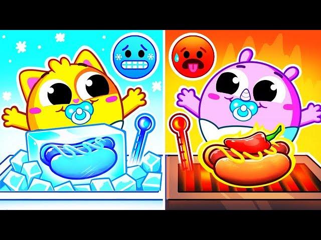 Hot vs Cold Challenge for Kids | Funny Song For Baby & Nursery Rhymes by Toddler Zoo