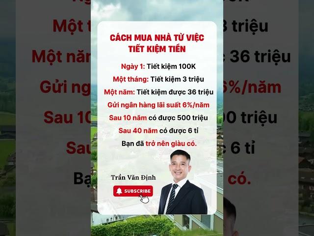 CÁCH MUA NHÀ TỪ VIỆC TIẾT KIỆM TIỀN | Trần Văn Định
