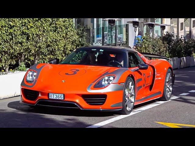 SUPERCARS in MONACO 2023 -4- ( 918 Spyder, Urus Performante, 2xBrabus G, 2xPista, Emira...)