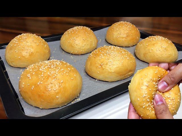 NO-KNEAD BURGER BUNS | Eggless Recipe | Make soft Burger buns the easy way