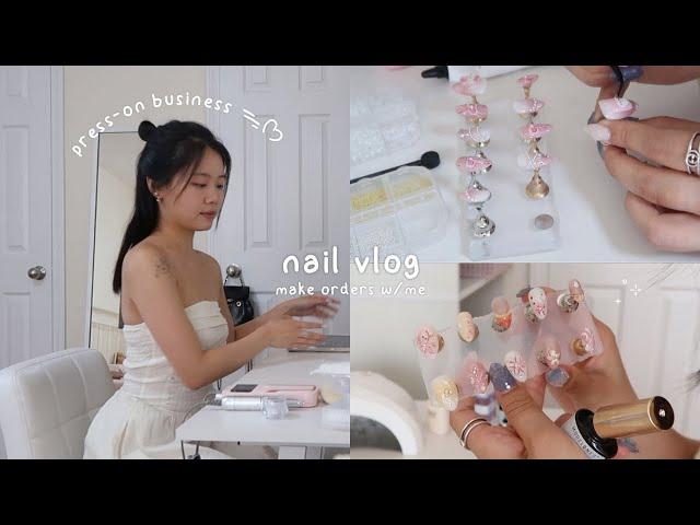 NAIL VLOG : day in the life of a press-on nail tech