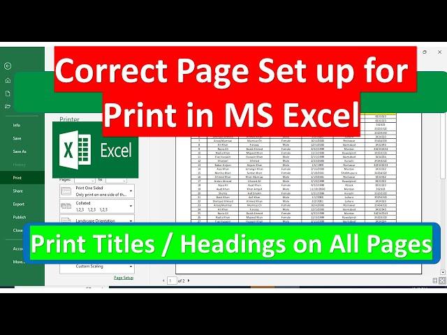 Excel Print Page Setup | Useful Printing Tips for MS Excel | Perfect Print Page Setup in Excel