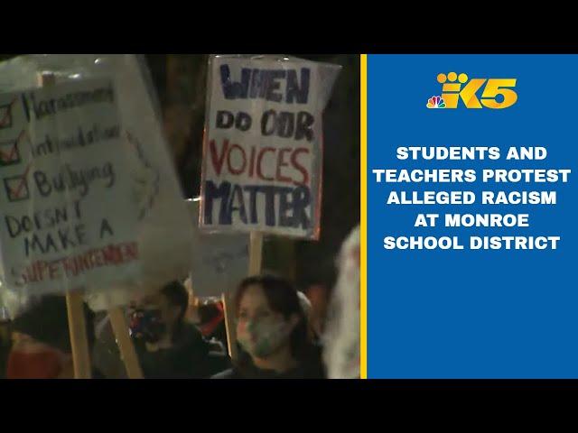 Students and teachers protest over alleged racism in Monroe School District