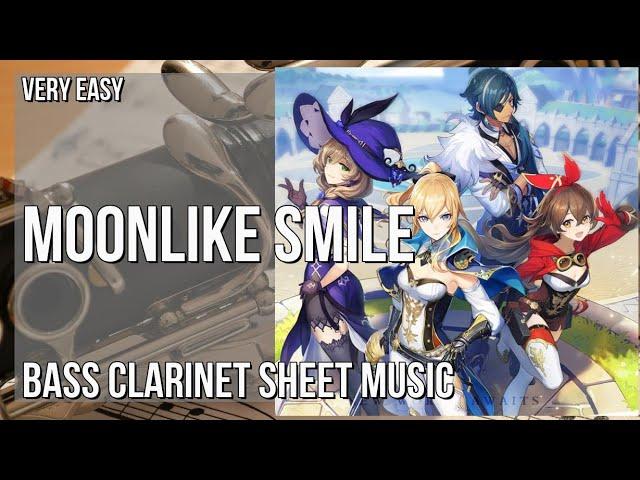 Bass Clarinet Sheet Music: How to play Moonlike Smile (Genshin Impact) by Yu Peng Cheng