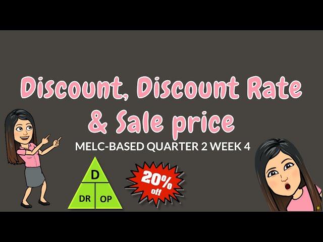 DISCOUNT, DISCOUNT RATE & SALE PRICE | GRADE 6