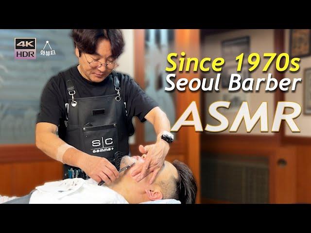 ASMR1970s Korean Master Barber Haircut, Hot Towel Shave | Relaxing Seoul Barbershop