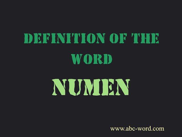 Definition of the word "Numen"