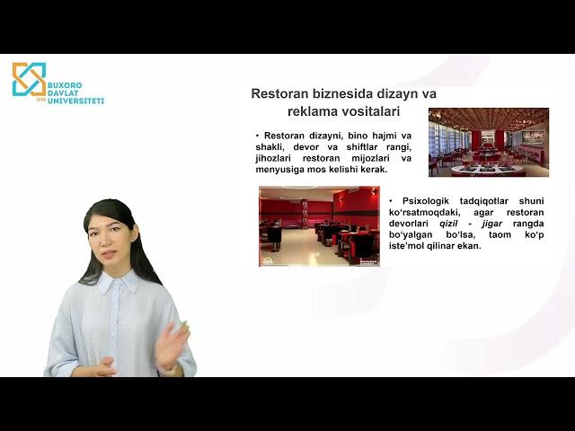 Qurbonova Zebiniso Azimovna , Restoran biznesini rivojlantirishda reklamaning o'rni