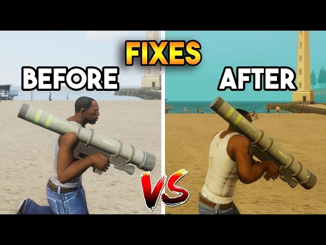 GTA SAN ANDREAS DEFINITIVE EDITION : BEFORE VS AFTER FIXES