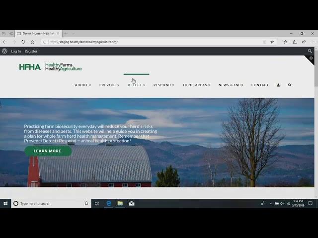 Joanna Cummings - Overview of the New Healthy Farms, Healthy Agriculture Biosecurity Website