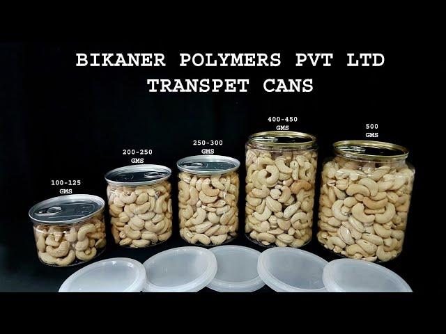 TRANSPET PET CANS FOR DRYFRUIT PACKING WITH CAN SEAMING MACHINE