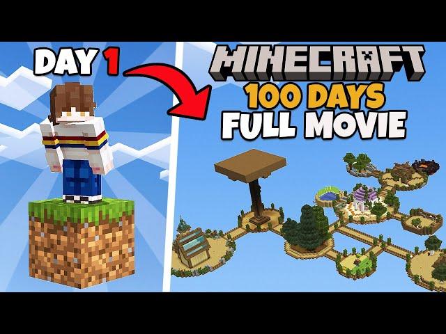 I Survived 100 Days in ONE BLOCK SKYBLOCK Minecraft! [FULL MOVIE]