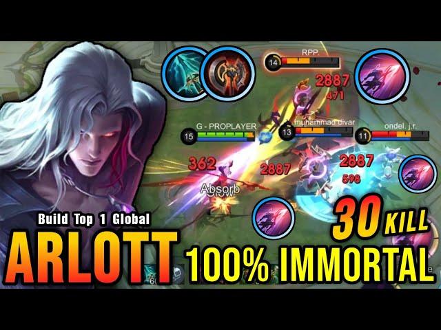30 Kills No Death!! Arlott New Exp Lane Build 100% IMMORTAL!! - Build Top 1 Global Arlott ~ MLBB