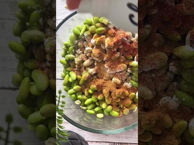 Easy roasted edamame snack in 20 minutes #veganfitness #highproteinvegan #veganrecipes #shorts