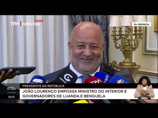 PR - João Lourenço empossa Ministro do Interior e Governadores de Luanda e Benguela