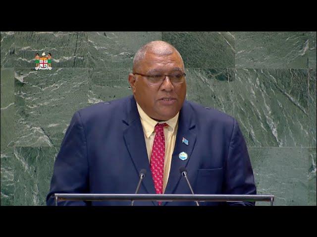 Fiji's President delivers Fiji's statement at the Summit of the Future Plenary segment.