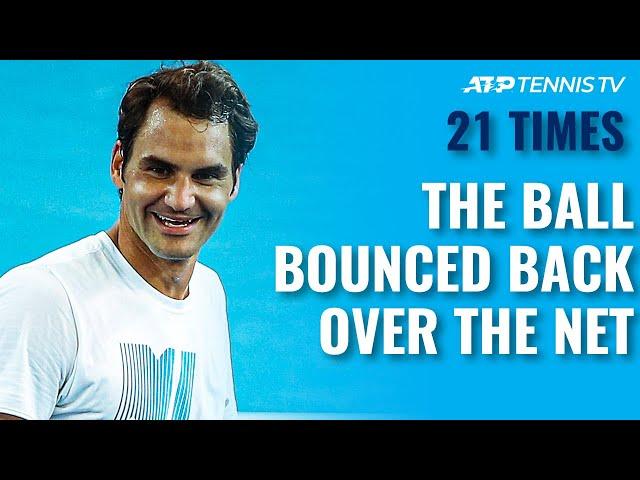 21 UNIQUE Tennis Shots That Bounced Back Over The Net!