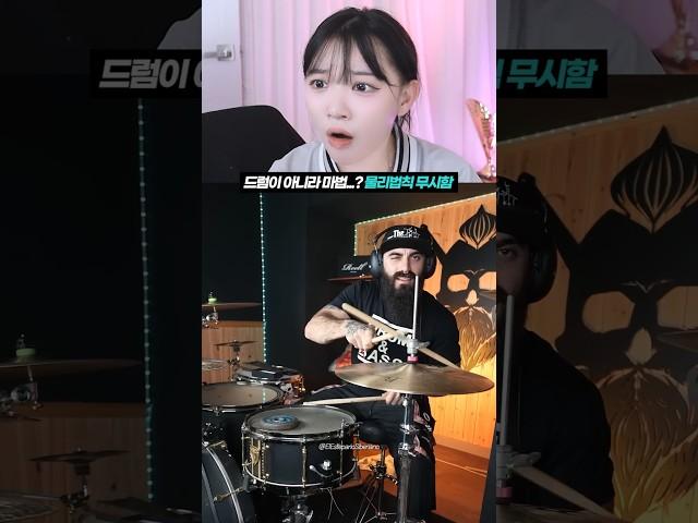Drummer showing crazy 3-stick technique  #elestepariosiberiano #drums #reaction