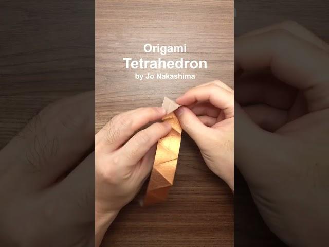 How to make an origami tetrahedron from a strip of paper #shorts