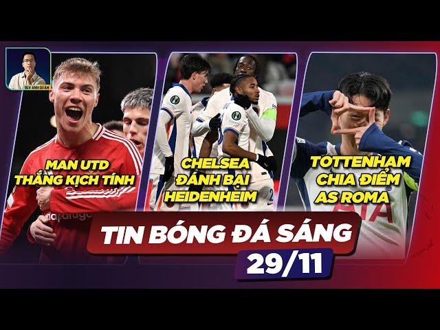 TIN BÓNG ĐÁ 29/11:  MAN UTD THẮNG KỊCH TÍNH, SANCHO TỎA SÁNG, TOTTENHAM CHIA ĐIỂM CÙNG AS ROMA