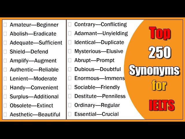 250 Essential Advanced Synonyms for IELTS | C1 C2 Level English