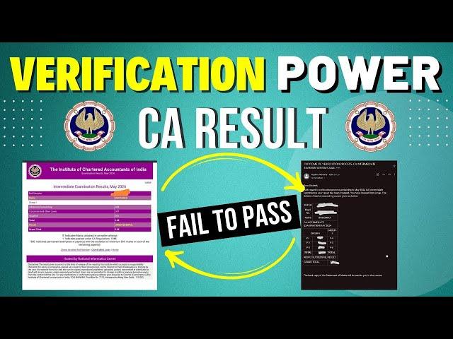 ICAI Verification Power Fail To pass | CA Result Fail to pass