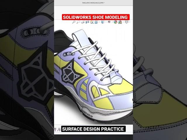 FOR REAL SOLIDWORKS OG-es, SURFACE DESIGN PRACTICE #shoes #solidworks #timelapse #3dmodeling