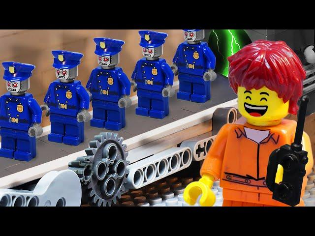 POLICE ROBOT conveyor belt in prison - Lego Prison Break