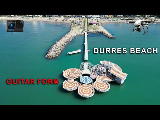 Durres beach, Albania September 2024 | Guitar form on beach | 4K Drone tour + GoPro footage