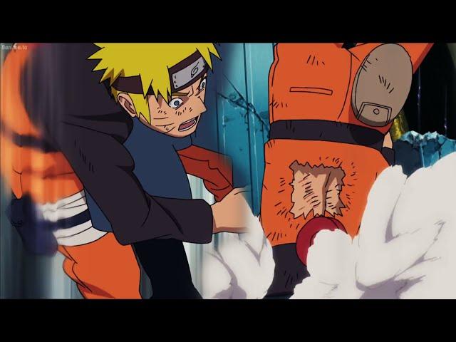 Naruto gets kicked in the belly