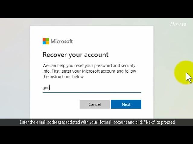 How to Recover Hotmail Password