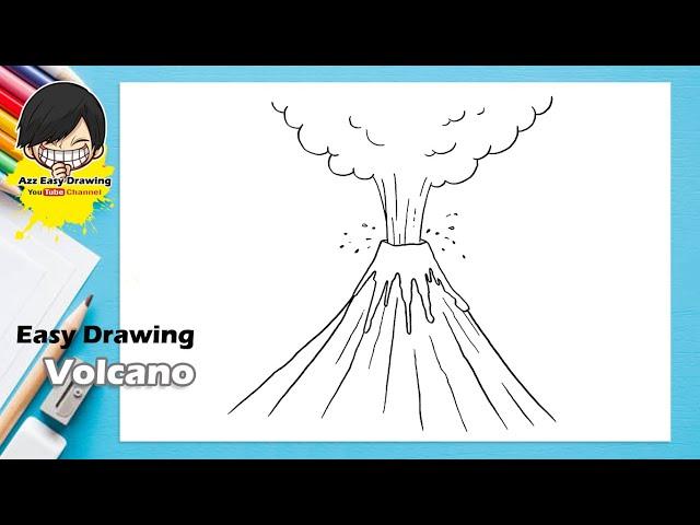 Easy Volcano Drawing