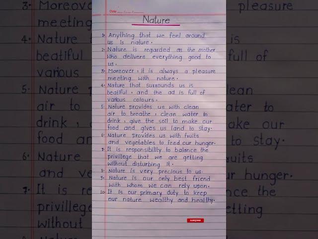 10 Lines About Nature In English||Essay On Nature In English||#shorts