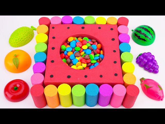 Satisfying Videos | How to make Square Rainbow Cake with Kinetic Sand Cutting ASMR